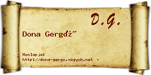 Dona Gergő névjegykártya